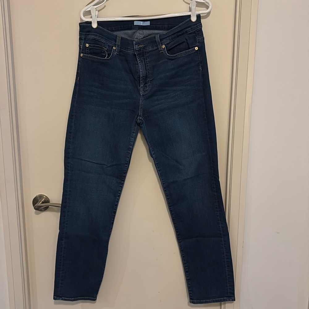 7 For All Man Kind Jeans. Straight leg, Dark Wash, Size 32